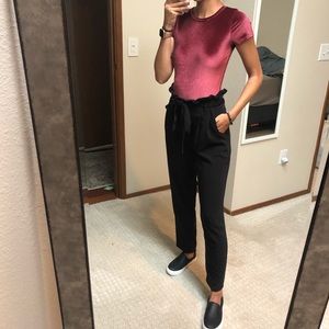 Black Paper Bag Slacks